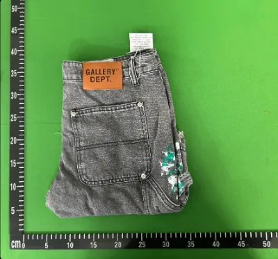 SP-1-Paint-Splashing Style Graffiti Slightly Flared Stitching Ripped Leisure Loose Jeans Long Pants WhatsApp 86 15059946155 — Pants — photo 3